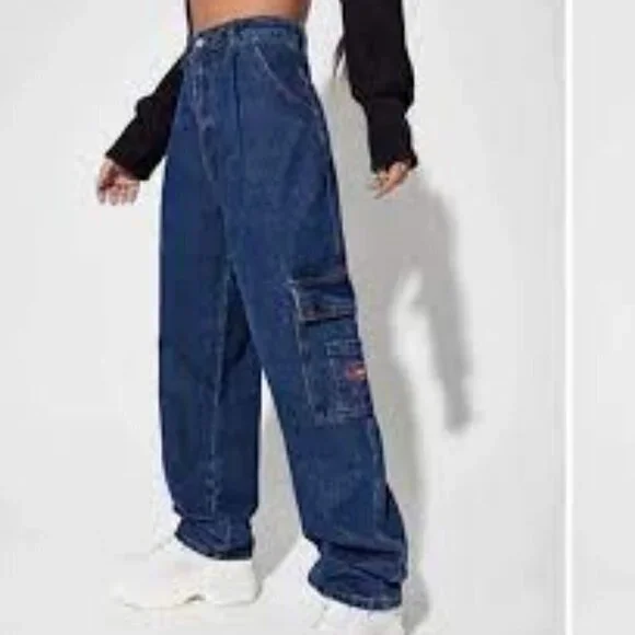 High waist wake cargo baggy Jeans - Picture 3 of 10